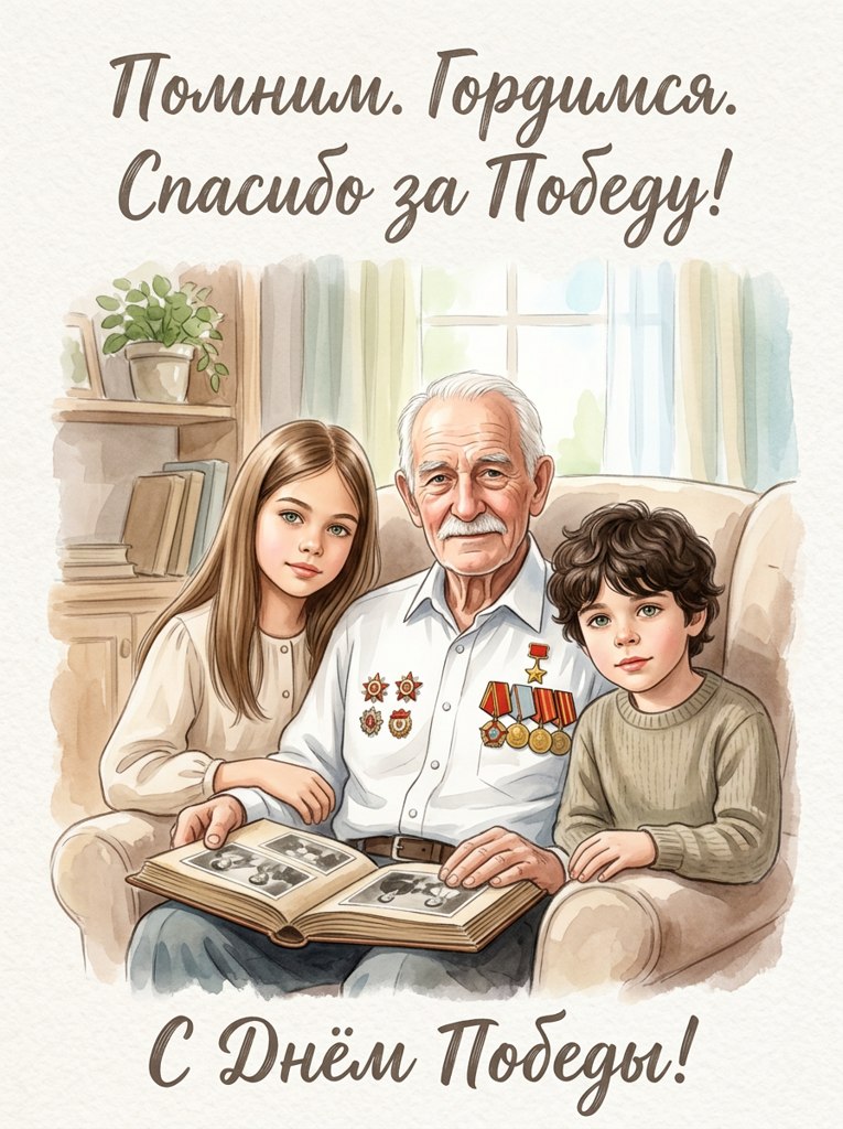 Фото с ветераном войны — создание снимка через нейросеть — пример результата