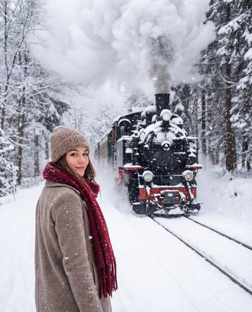 Фотосессия в стиле железной дороги с нейросетью