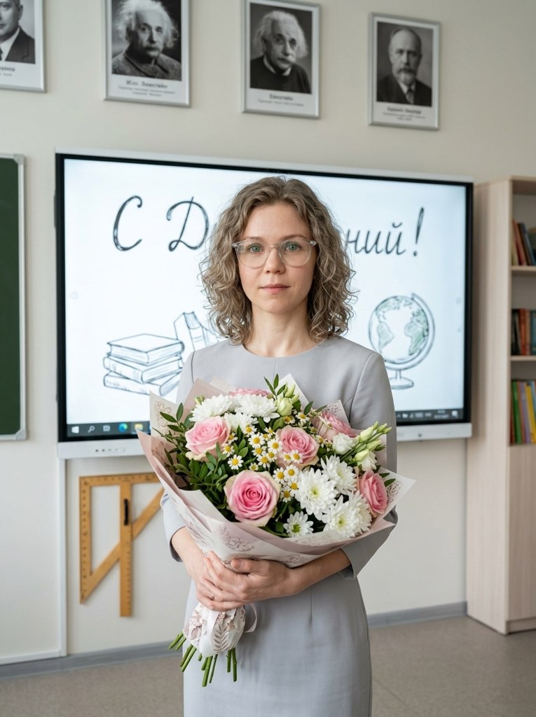 Портрет для учителя по фото с помощью нейросети на День учителя — пример результата